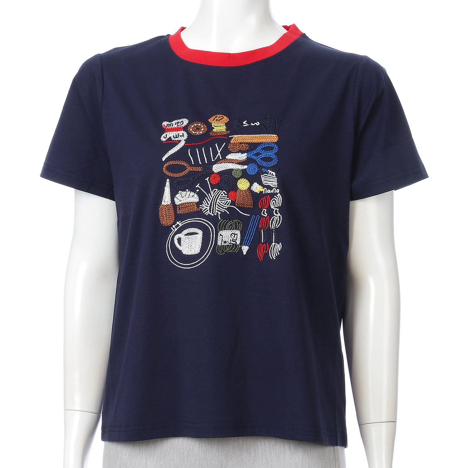 文房具刺繍レギュラー丈Tシャツ - 画像2