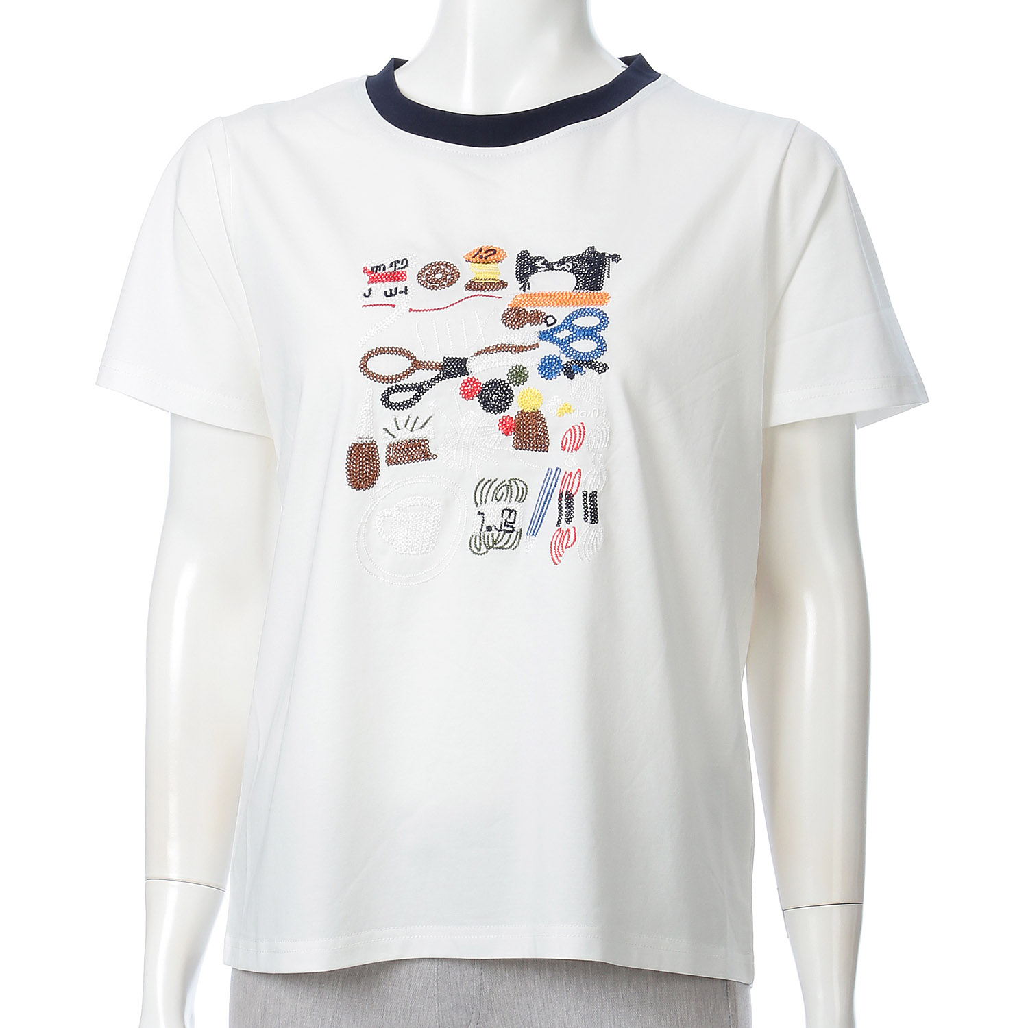 文房具刺繍レギュラー丈Tシャツ