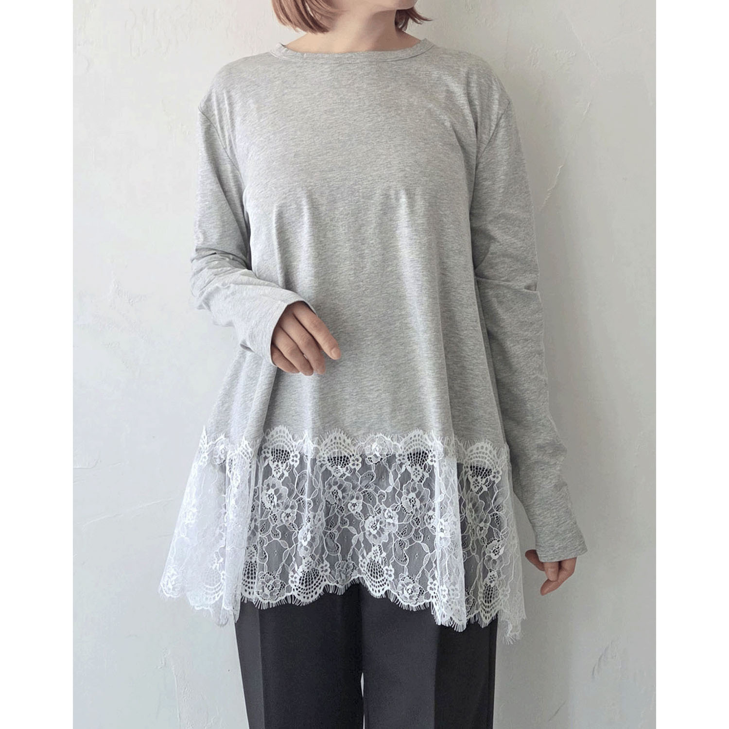 epidemique 裾レースロンT