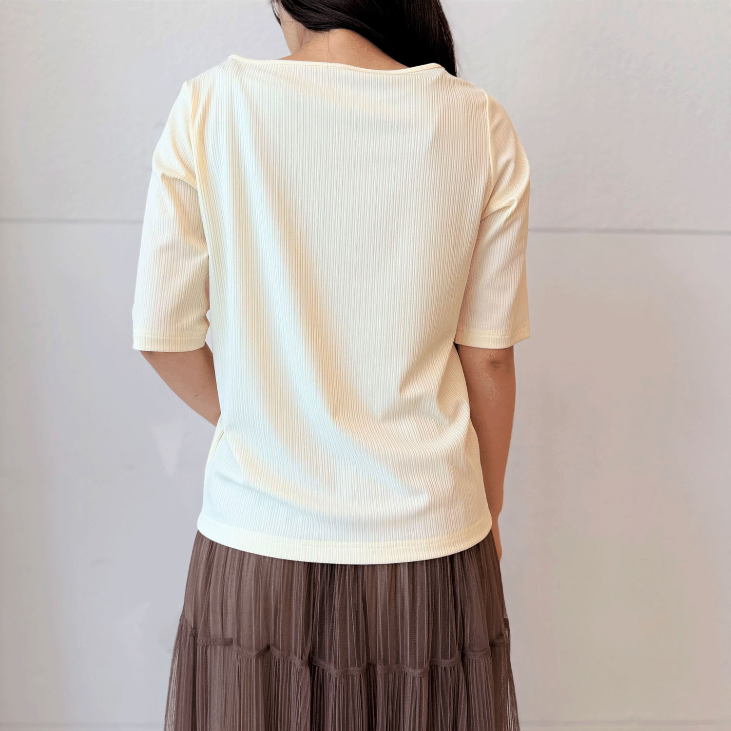 ADESSO L’ORA リブボートネックプルオーバー - 画像3