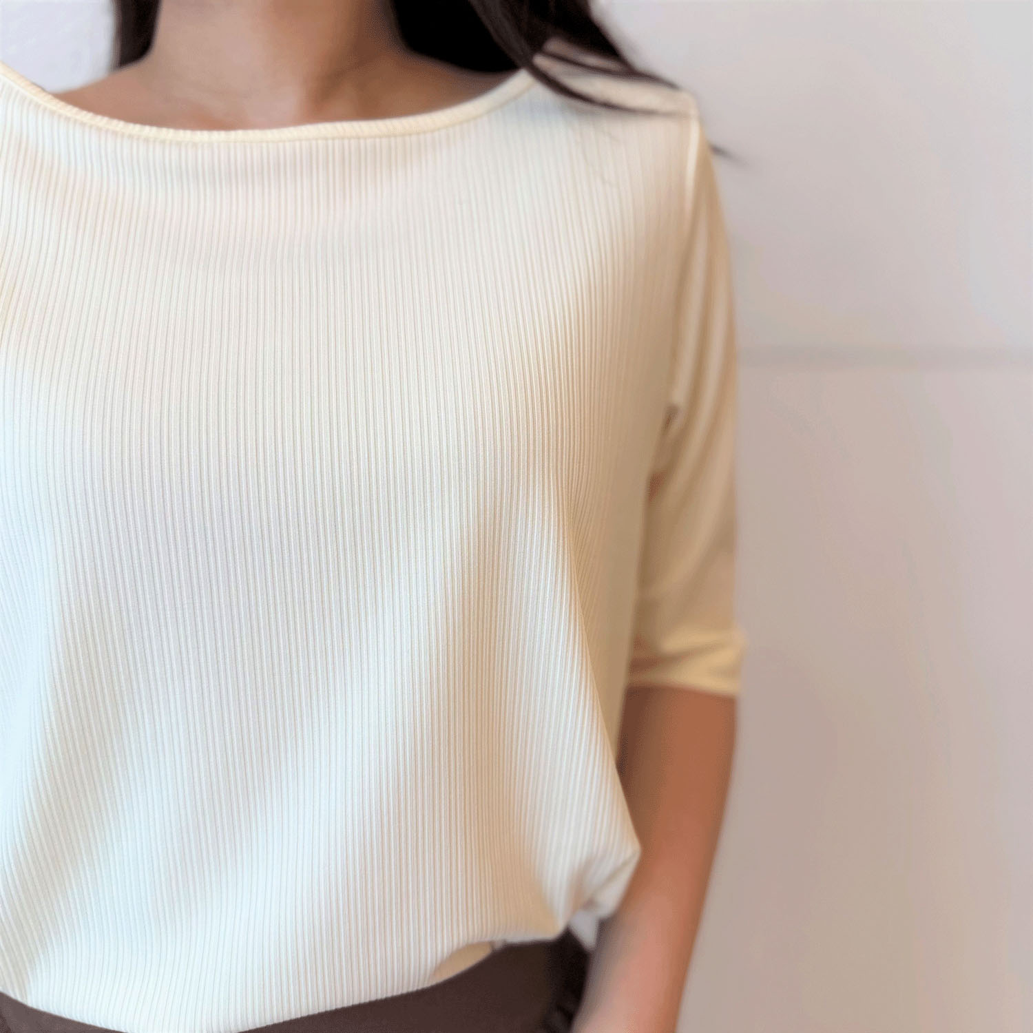 ADESSO L’ORA リブボートネックプルオーバー - 画像4