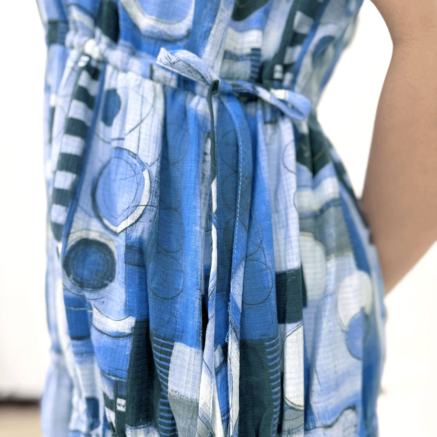 リボンギャザープリントワンピース - 画像2