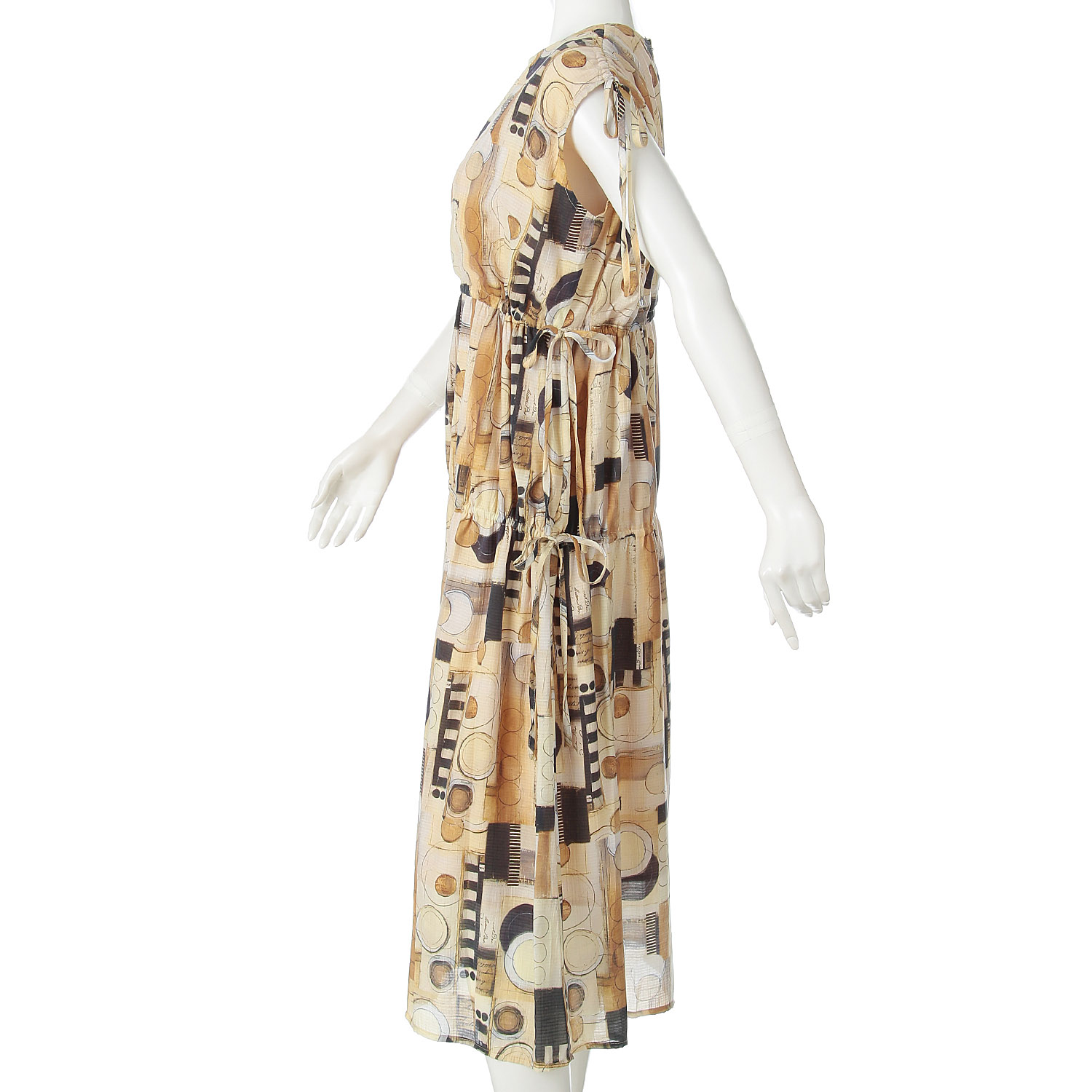 リボンギャザープリントワンピース - 画像5