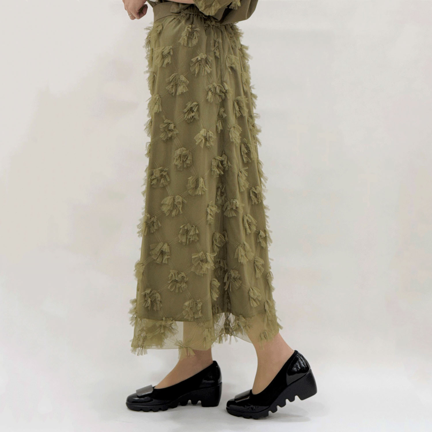 チュール刺繍レーススカート - 画像9