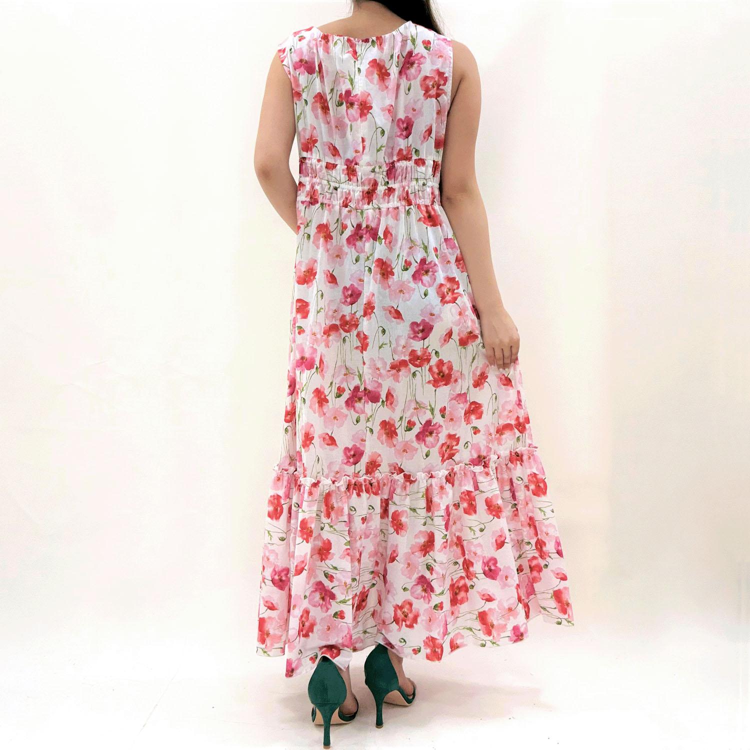 ADESSO L’ORA Wシャーリング花柄ワンピース - 画像2