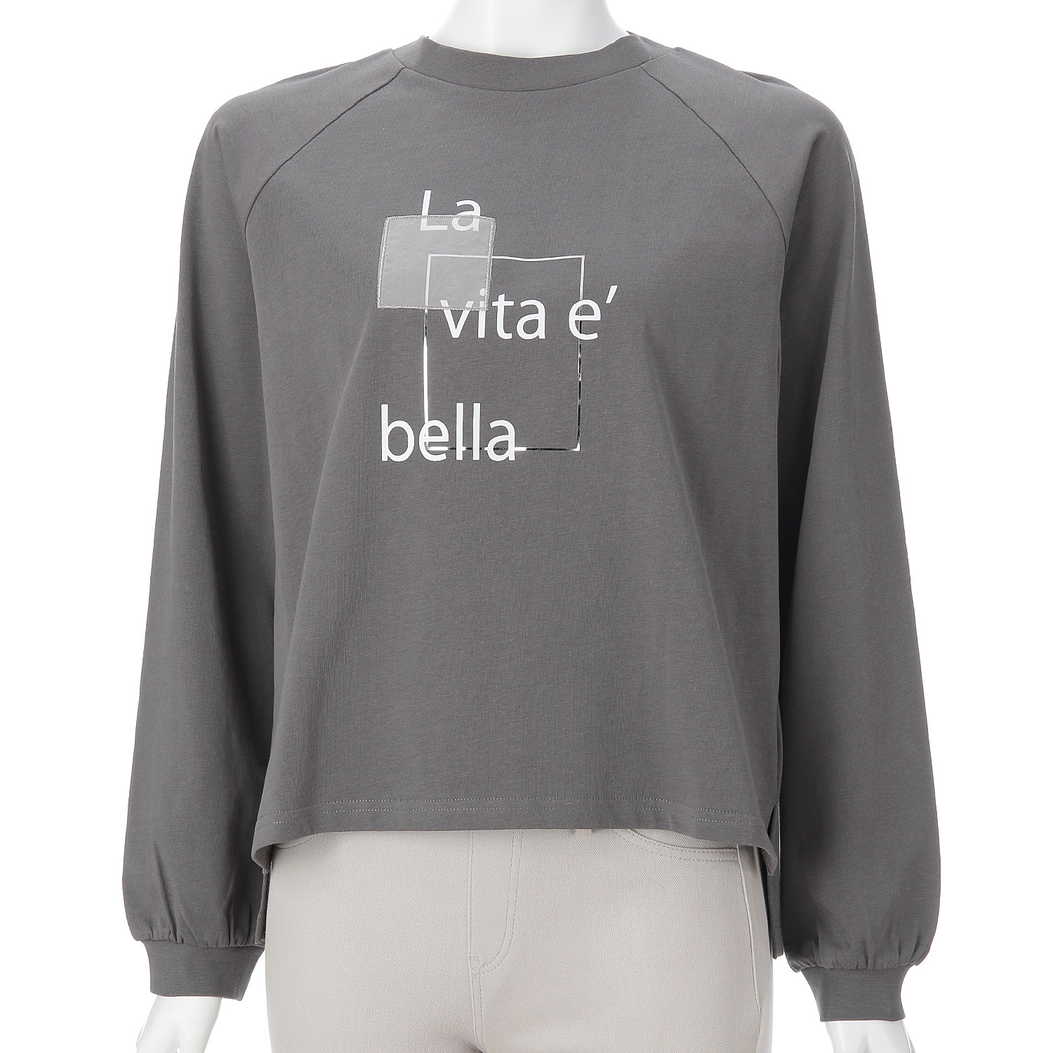 epidemique ロゴ箔プリントロングTシャツ