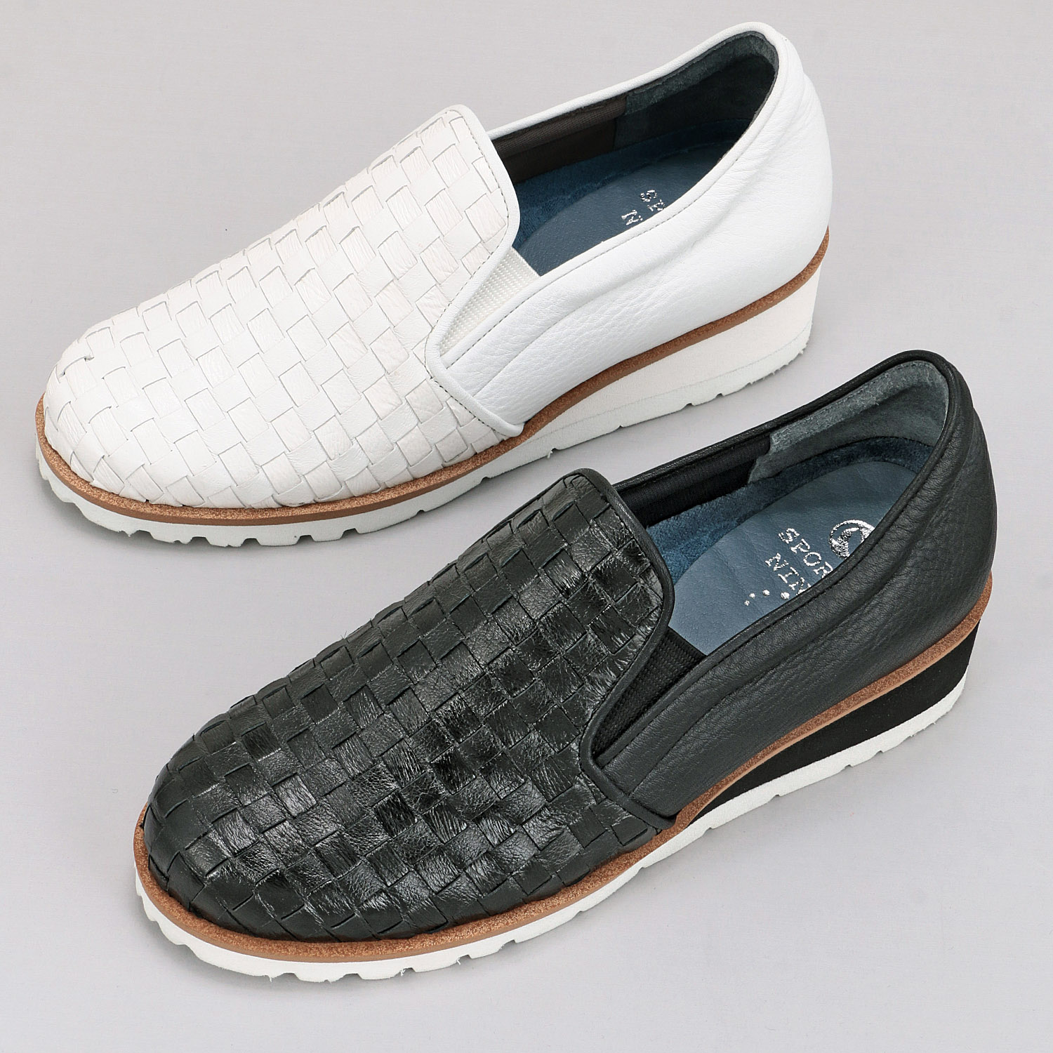 SPORTS NINE メッシュレザースリッポンシューズ 0661