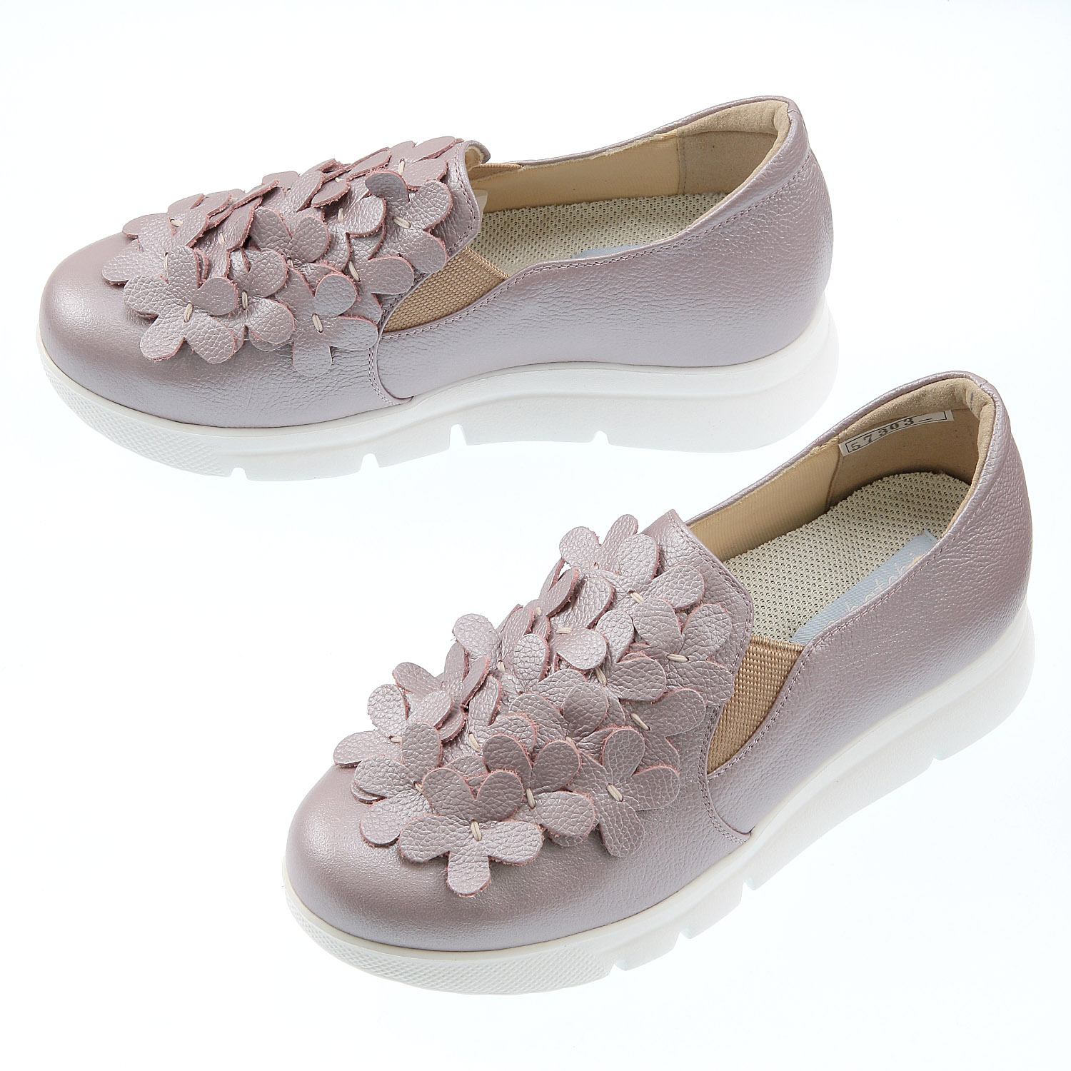 【エトワールオリジナルカラー】 hatchiコサージュ付きカジュアルシューズ - 画像1