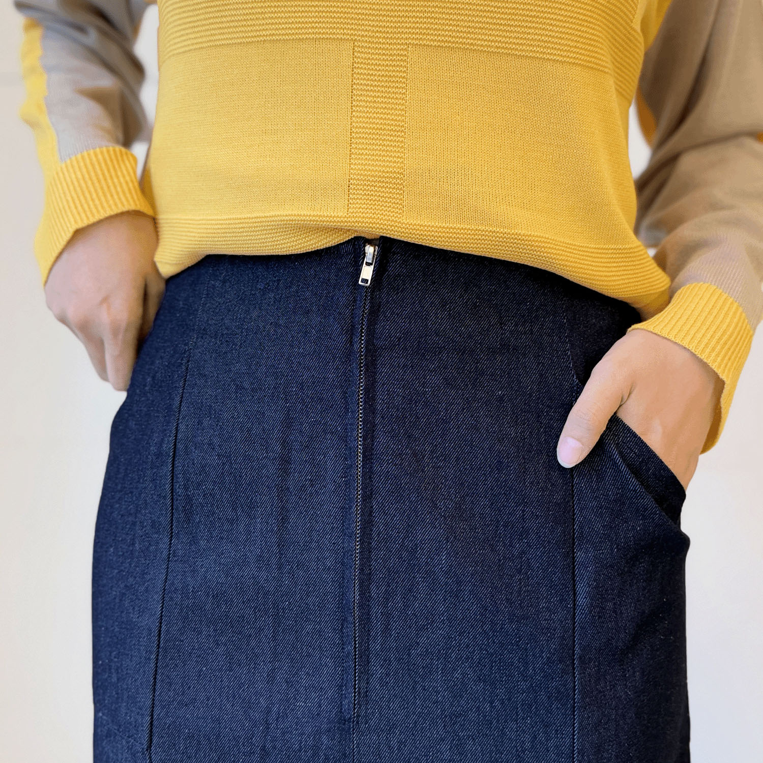 ジップデニムスカート - 画像2