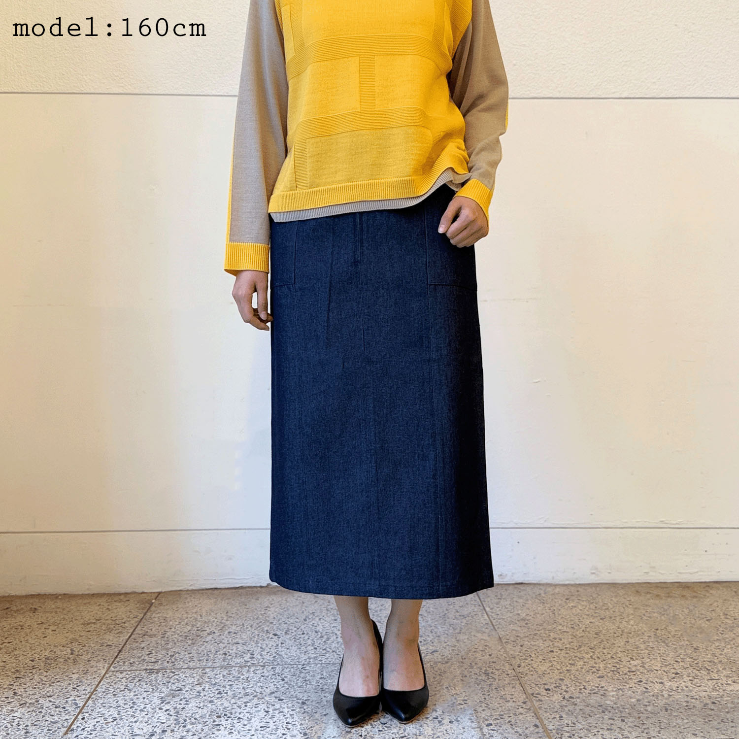 ジップデニムスカート