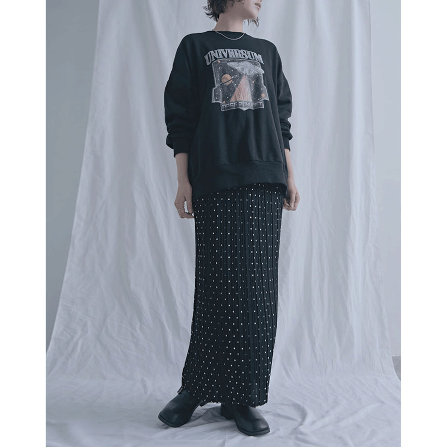 【Insta Live】プリーツ水玉柄スカート - 画像2