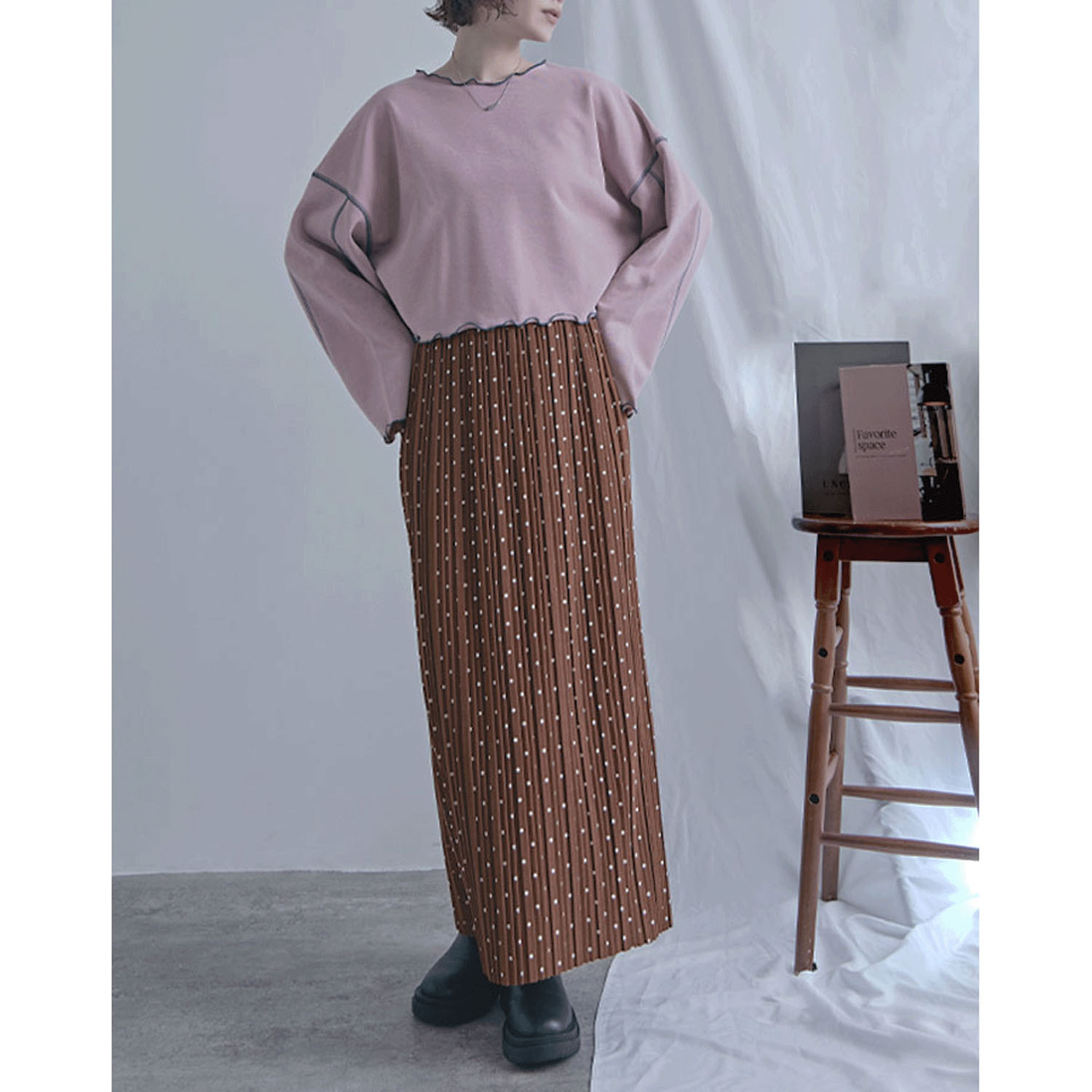 【Insta Live】プリーツ水玉柄スカート - 画像9