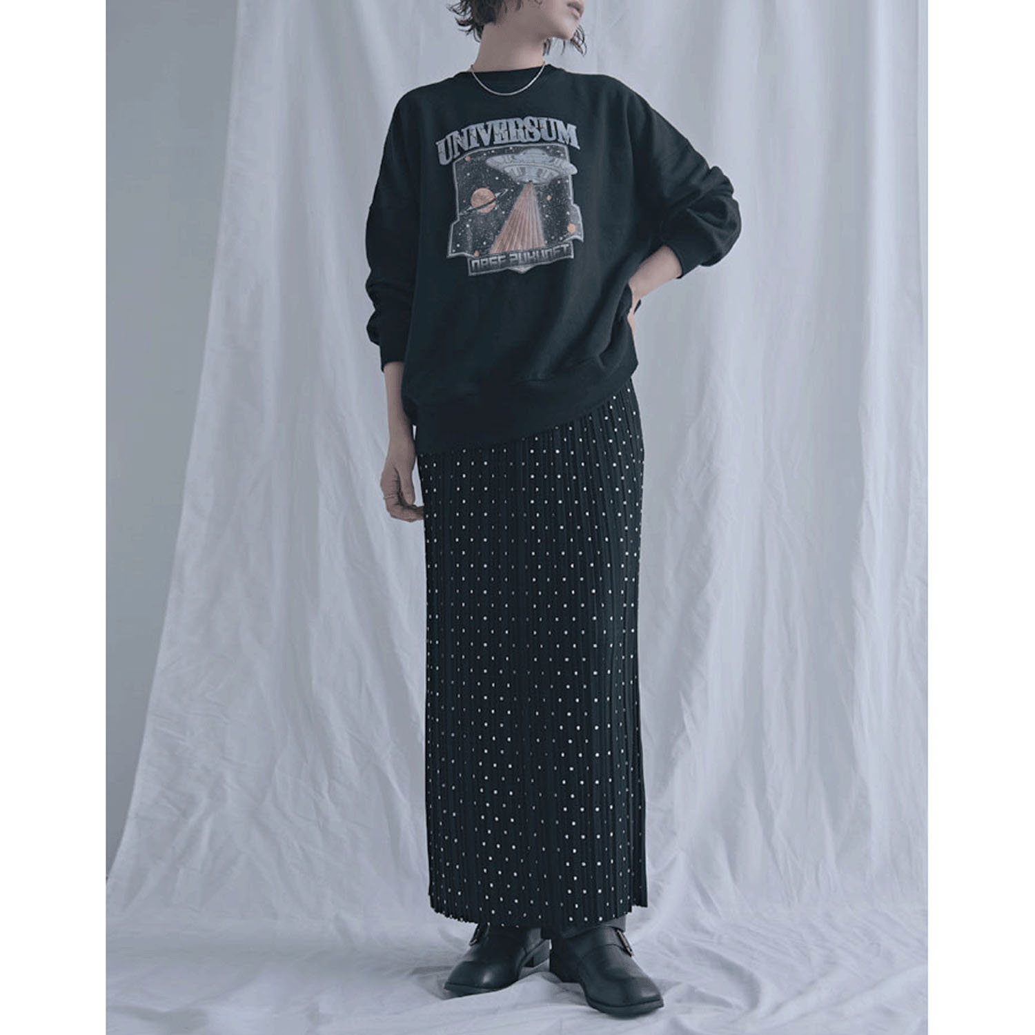 【Insta Live】プリーツ水玉柄スカート