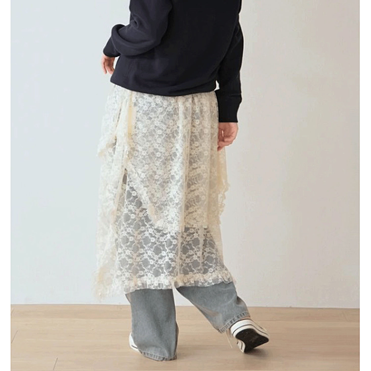 Nohea レースレイヤード アシンメトリースカート - 画像19