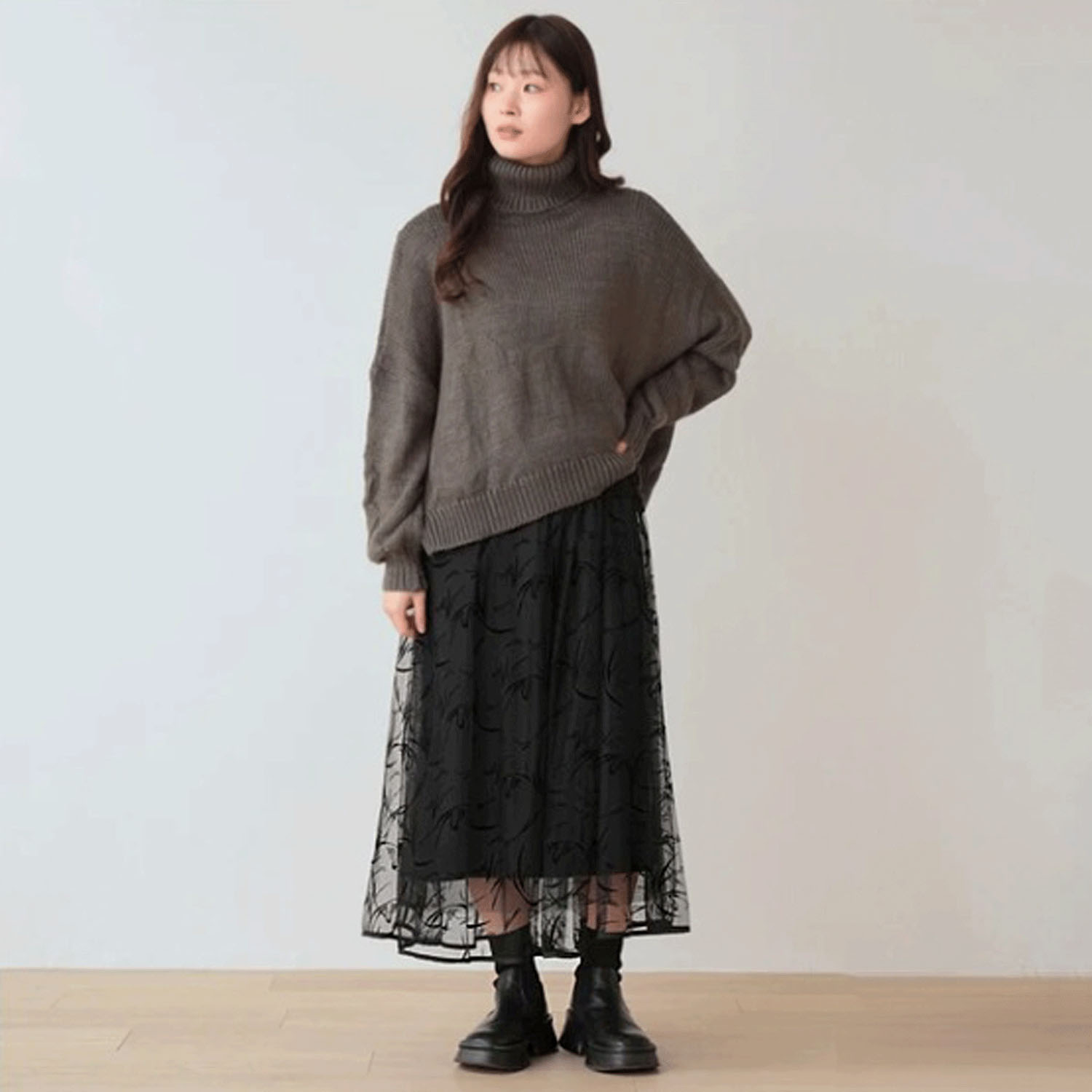 Nohea フロッキープリントチュールスカート - 画像12