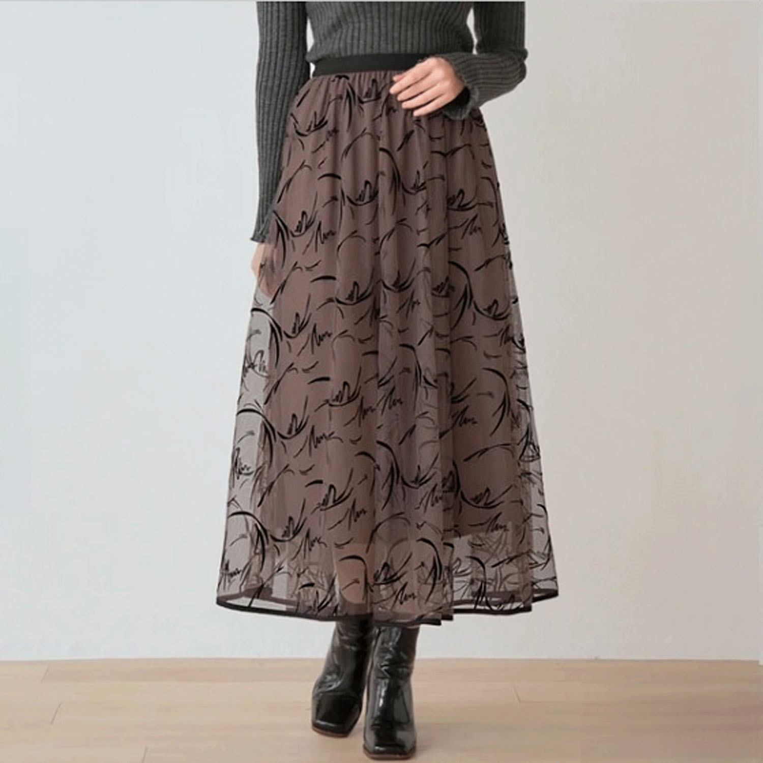 Nohea フロッキープリントチュールスカート - 画像24