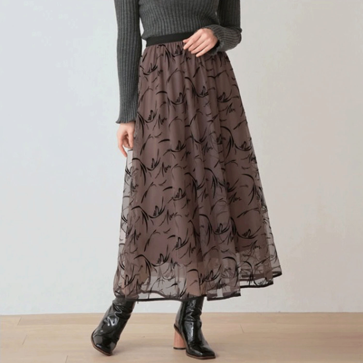 Nohea フロッキープリントチュールスカート - 画像25