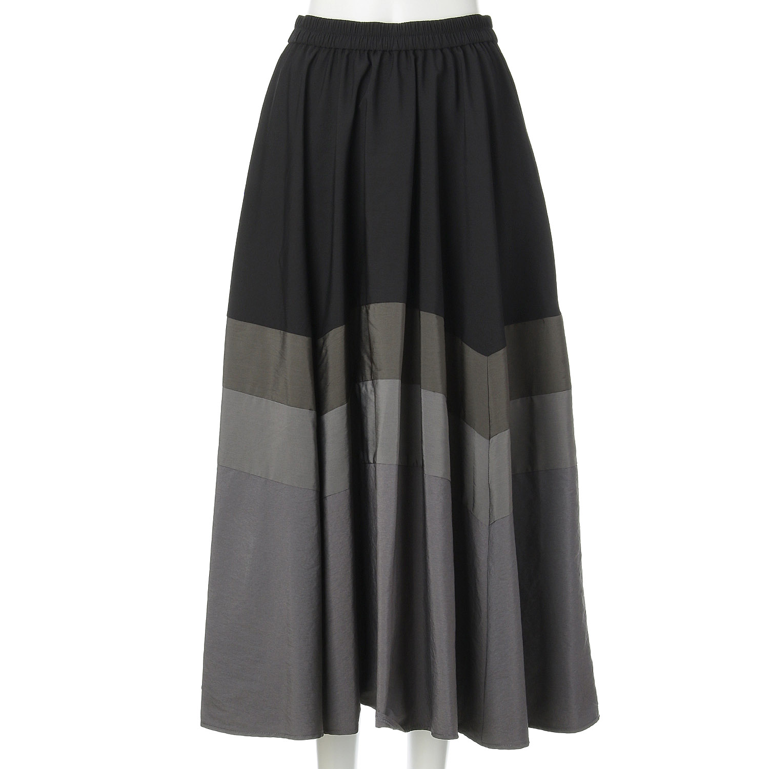 無地配色フレアースカート - 画像5