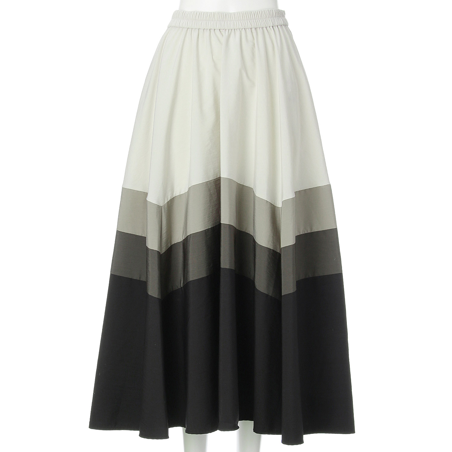 無地配色フレアースカート - 画像7