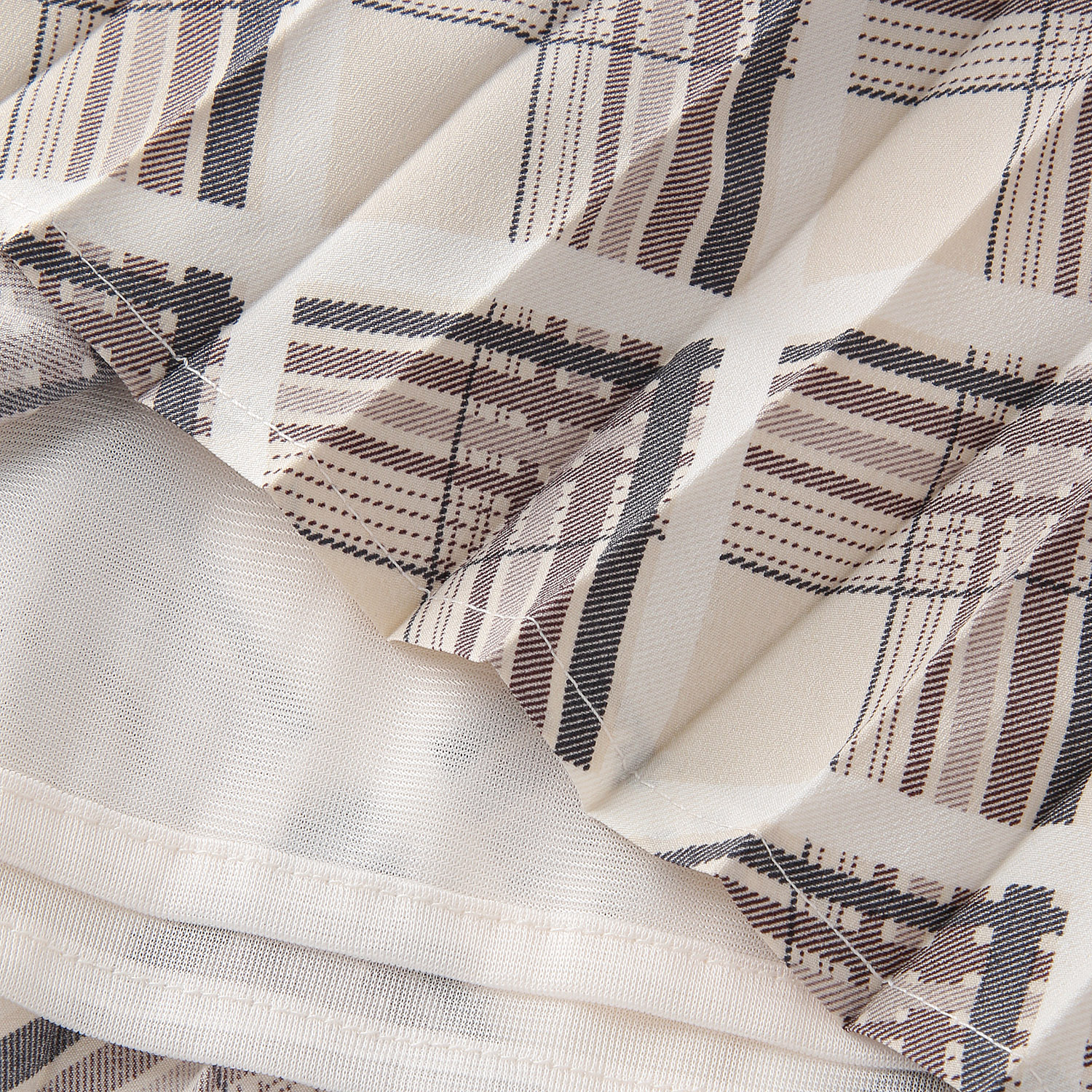 ピーチチェックプリント アコーディオンスカート - 画像8