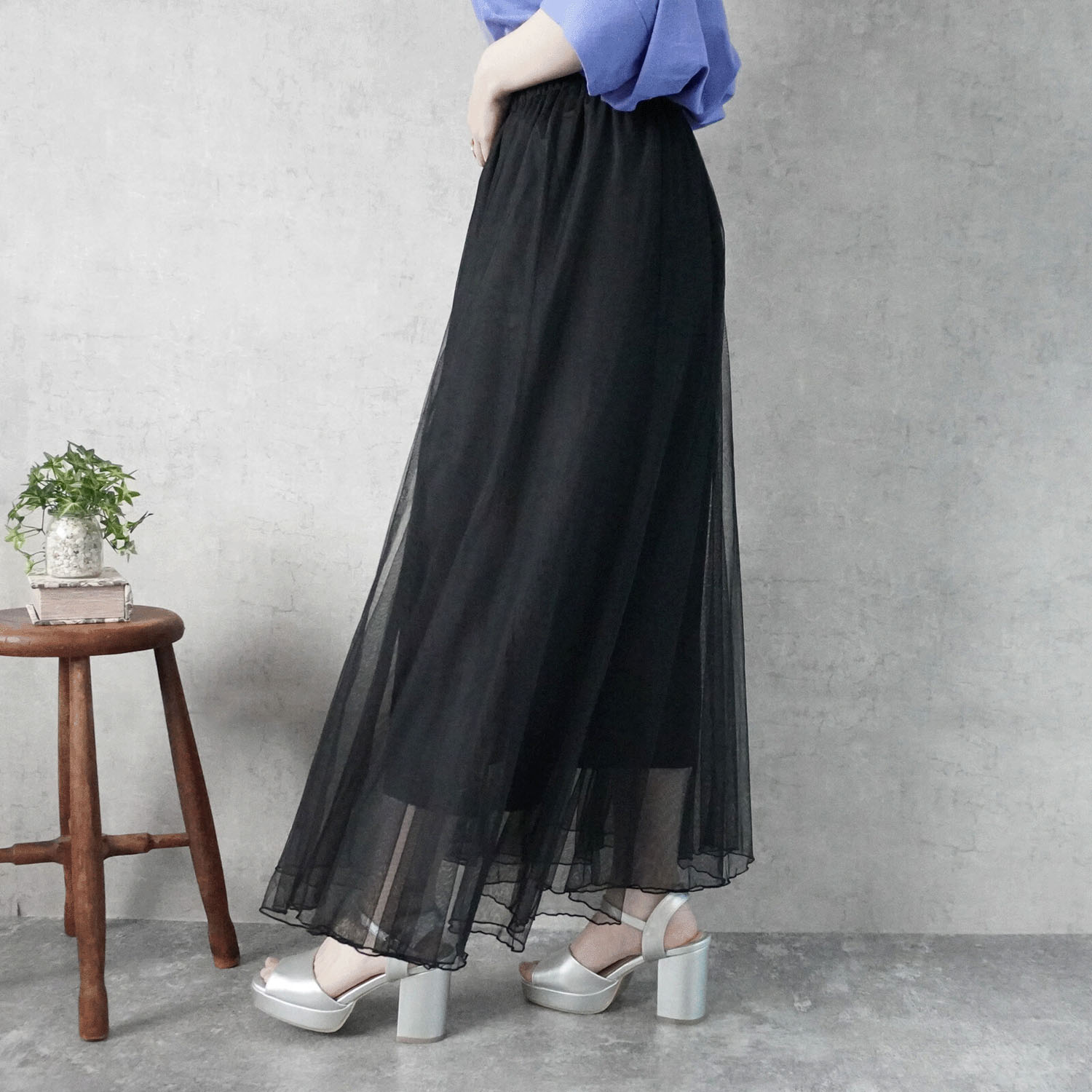 W HEART 大人チュールロングスカート - 画像22