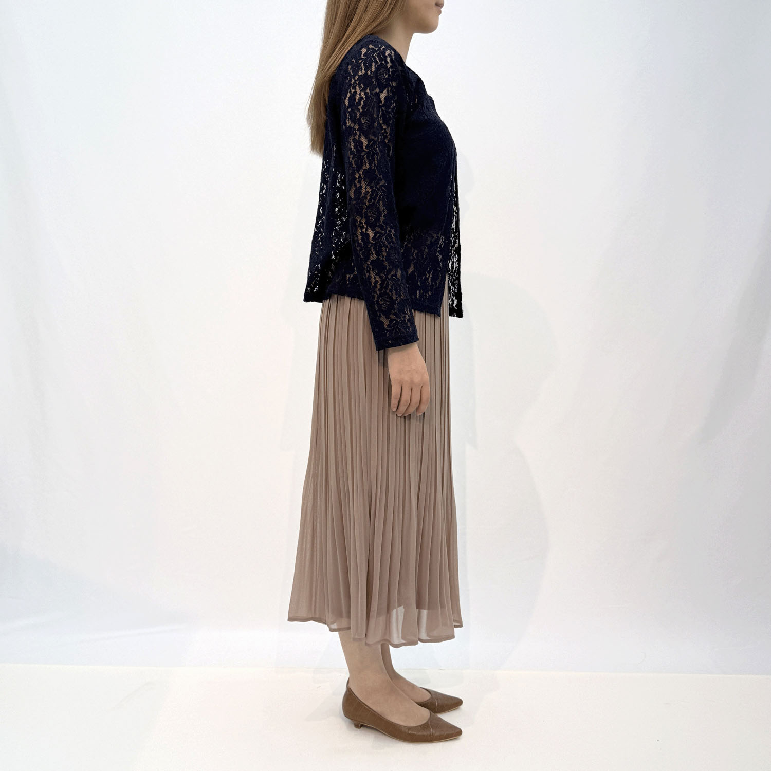 Jouir シフォン裾消しプリーツスカート - 画像2