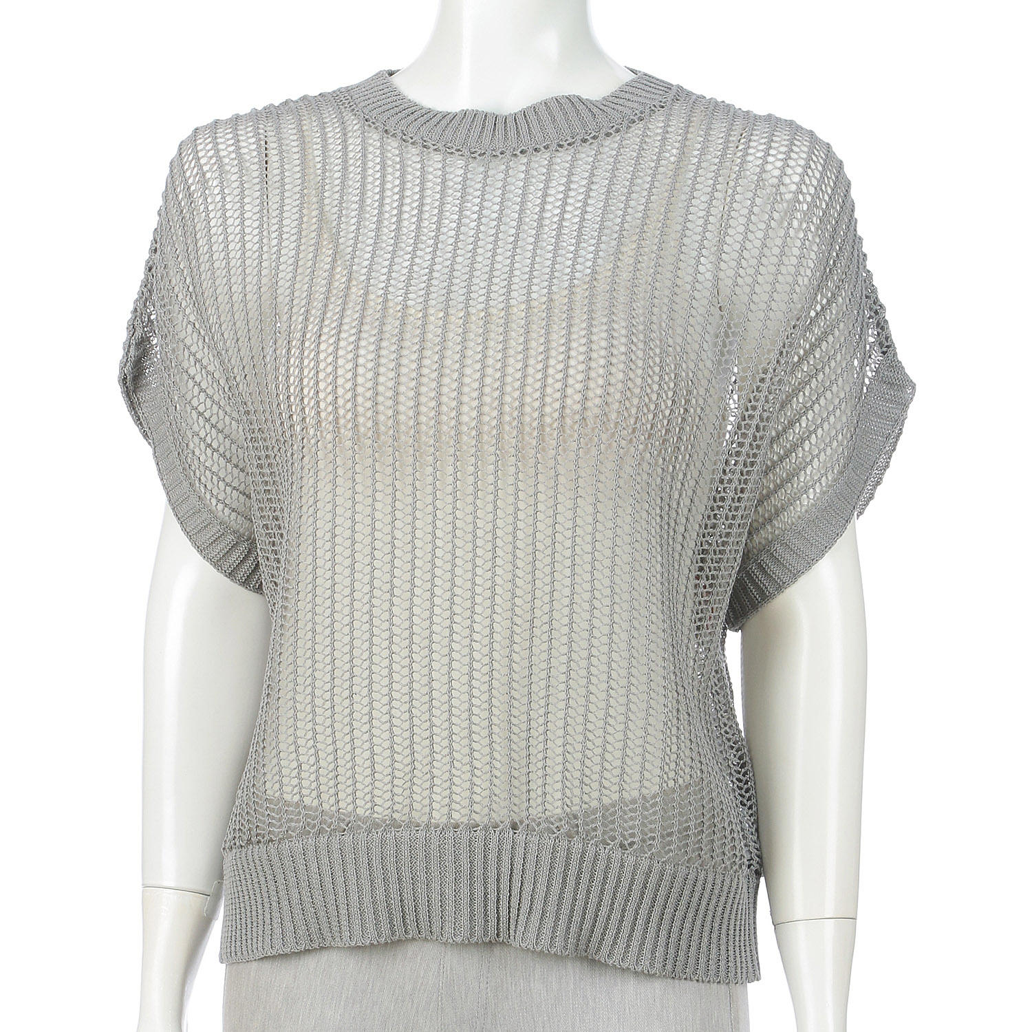 メッシュ後ろ開きレイヤードニット - 画像2