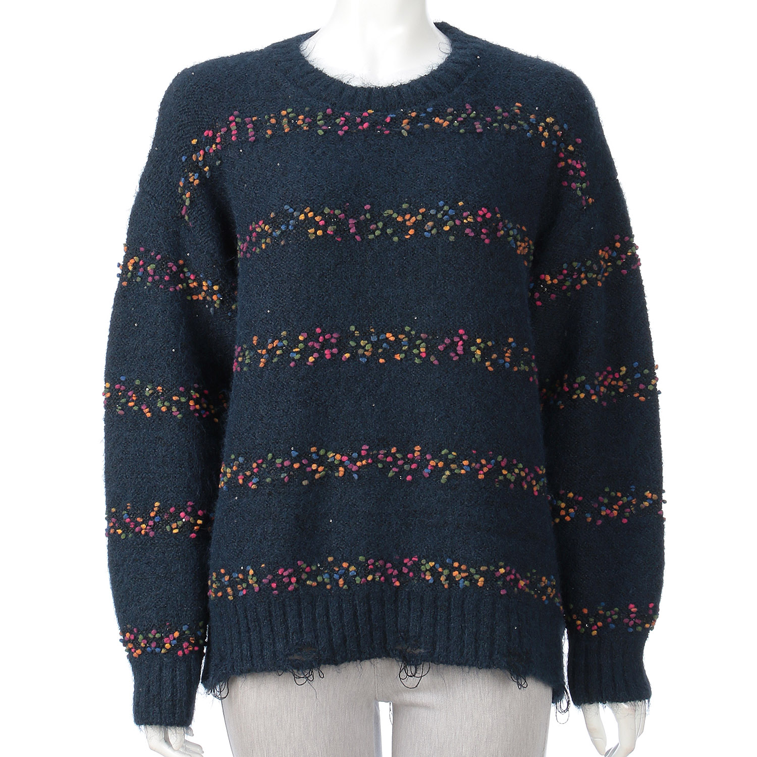 【Inst Live】ボーダーダメージニット - 画像6