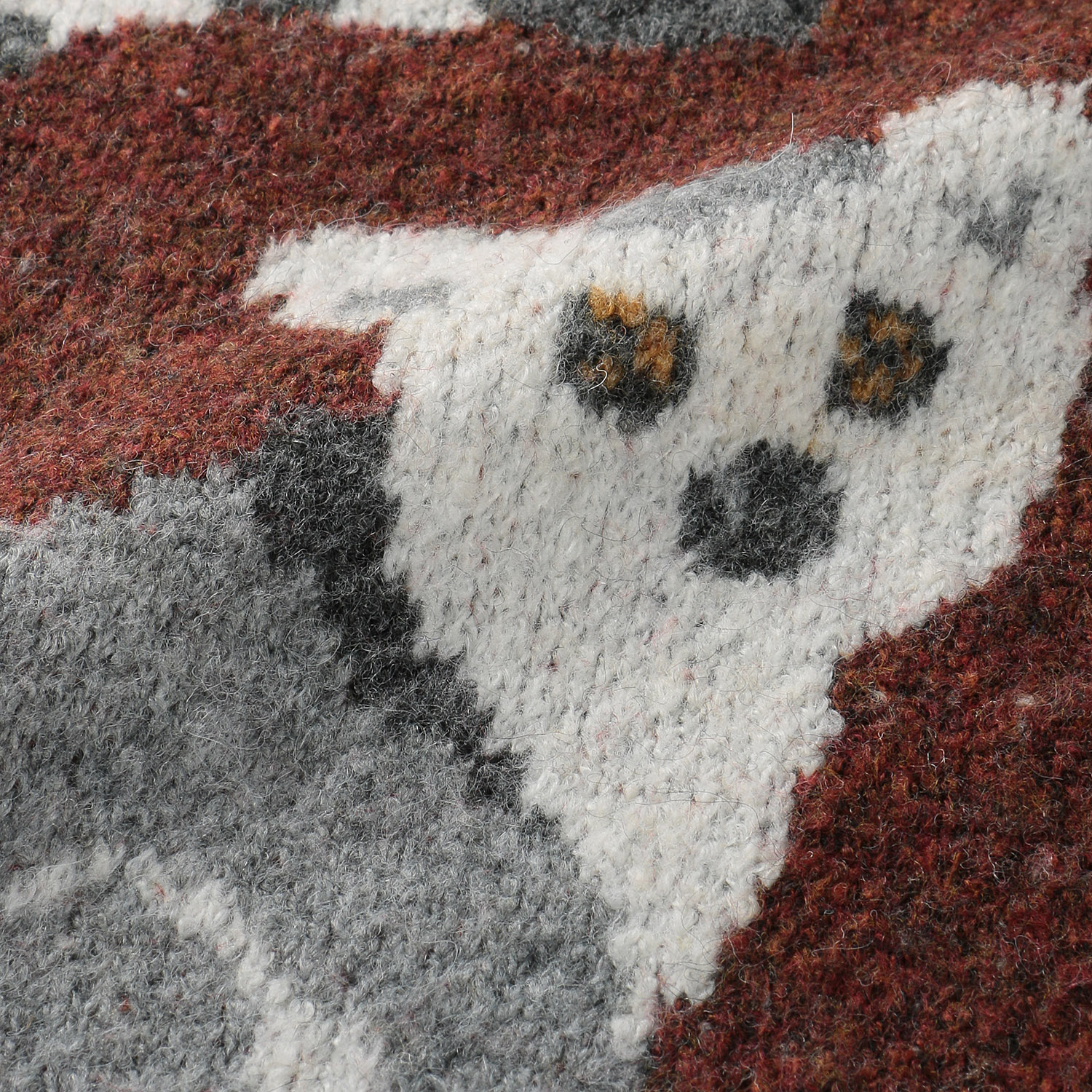 CUBE SUGAR リサイクル ニット アニマル柄 ジャガード プルオーバー - 画像3