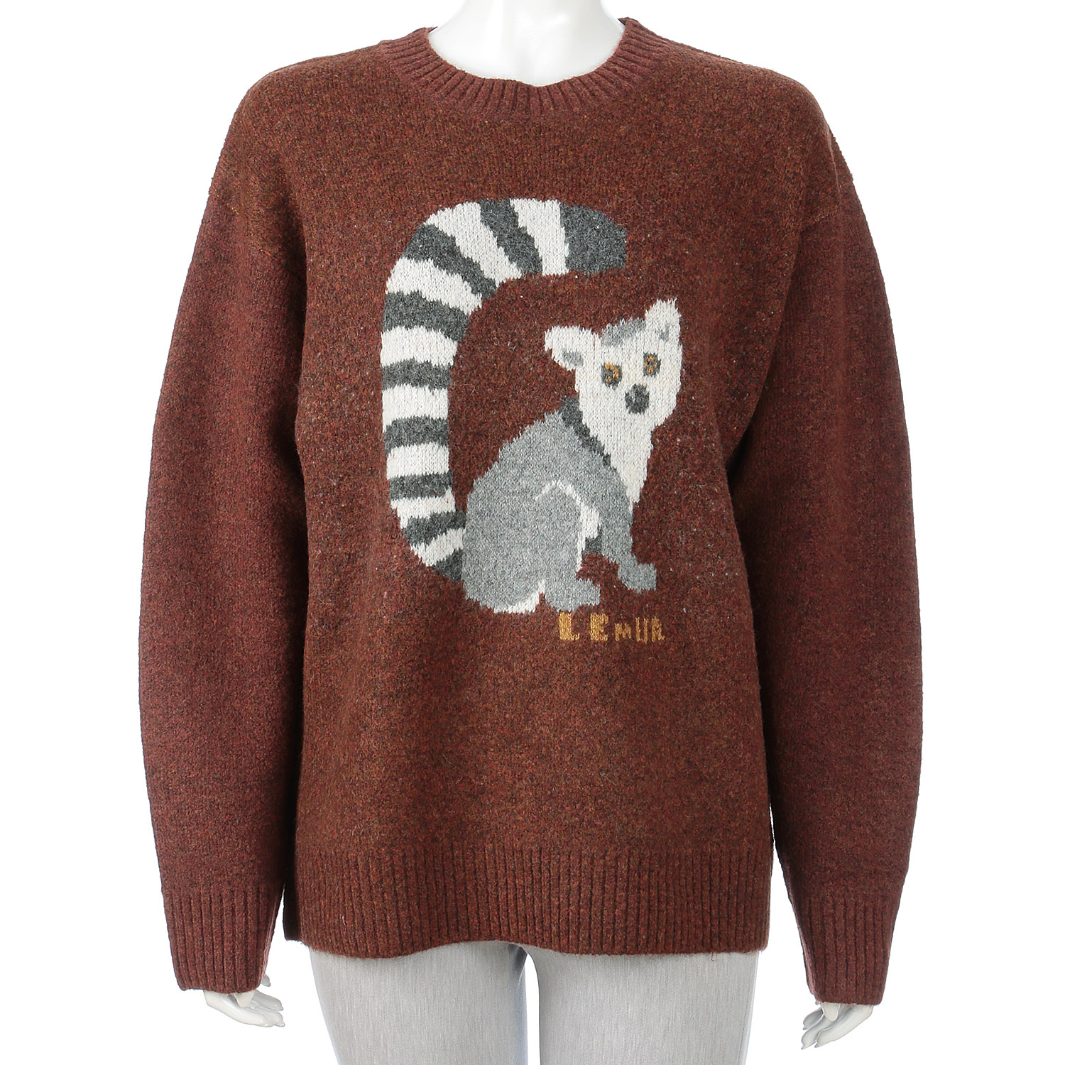 CUBE SUGAR リサイクル ニット アニマル柄 ジャガード プルオーバー