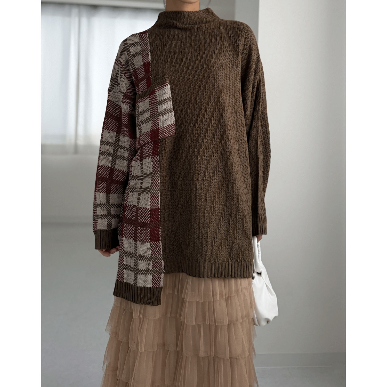 【my life】チェックパネルプルオーバー