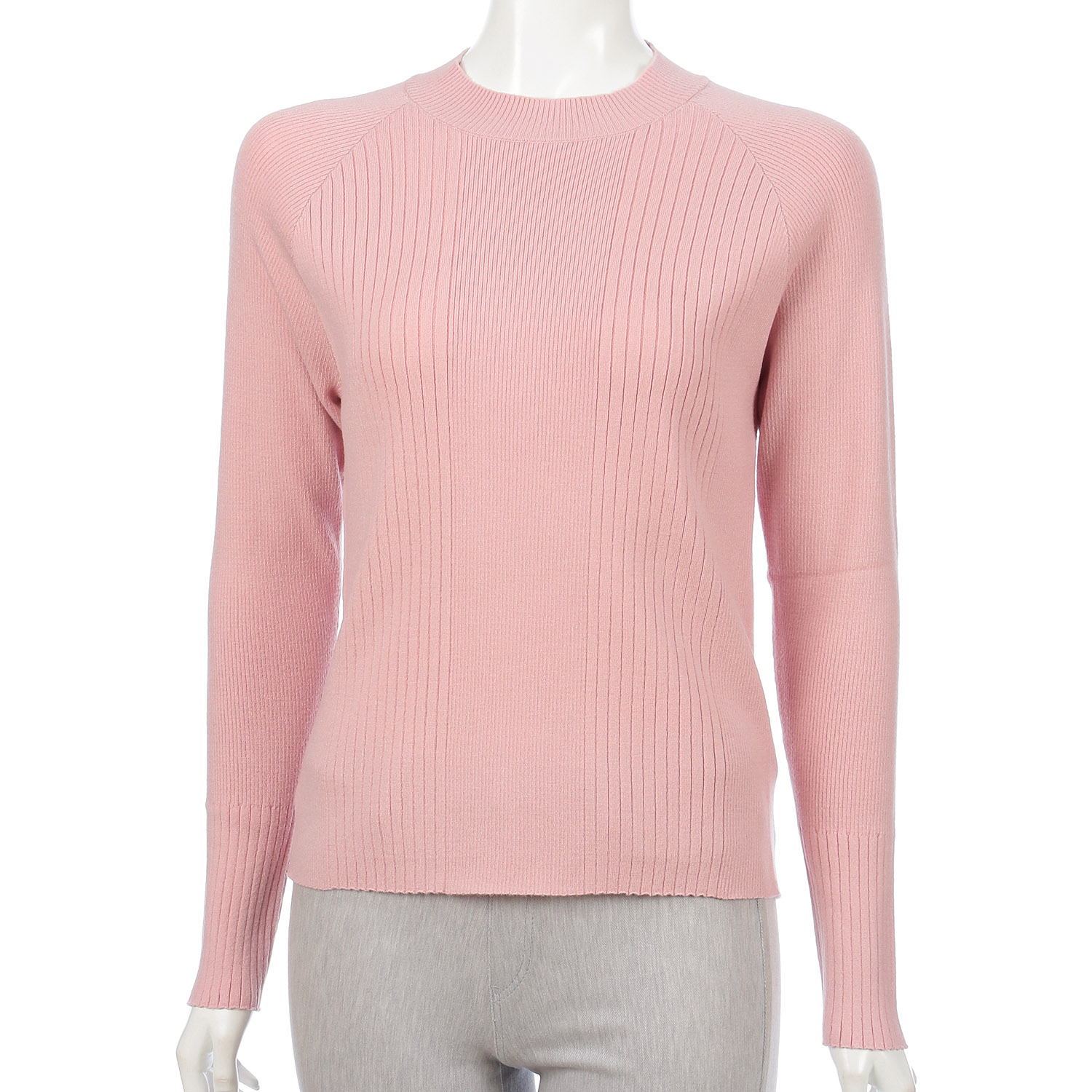 リブ編みハイネックプルオーバー - 画像2