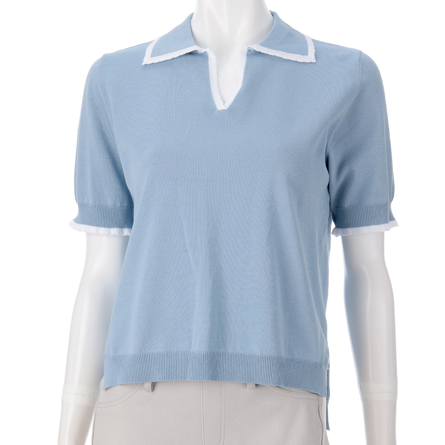 スラカップ配色衿プルオーバー - 画像1