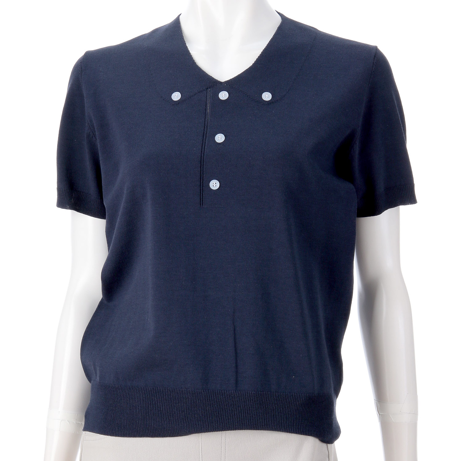 ポロ衿風Vネックプルオーバー - 画像8