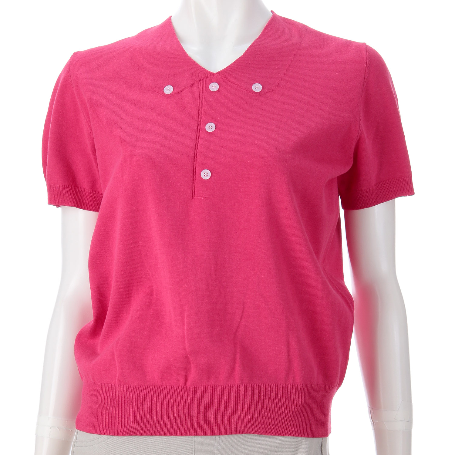 ポロ衿風Vネックプルオーバー