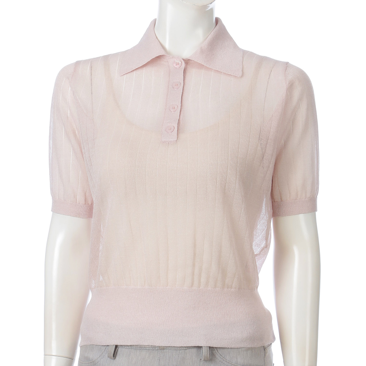 シアーポロ衿セーター - 画像5