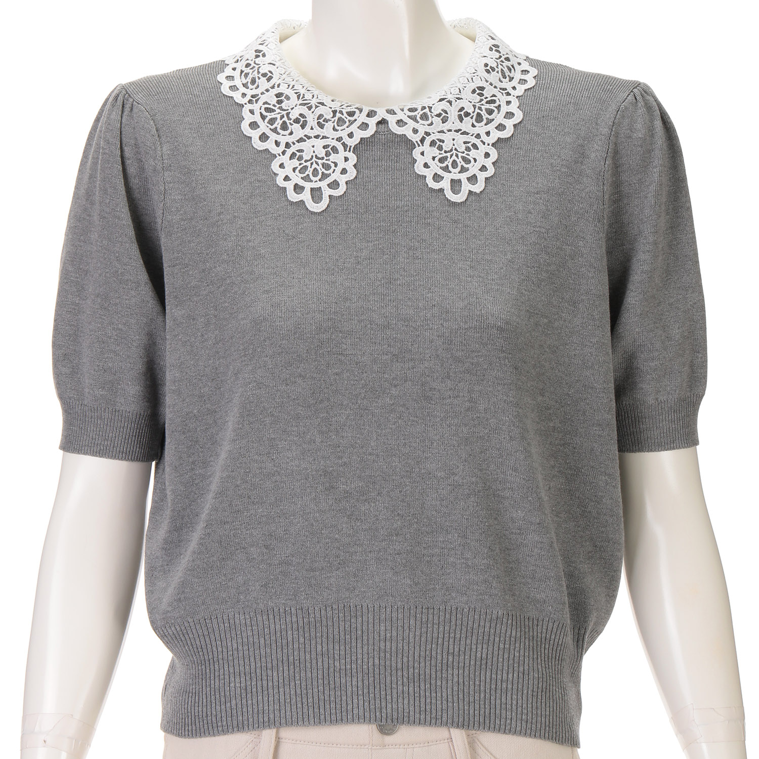 レースカラー付サマーニット - 画像2