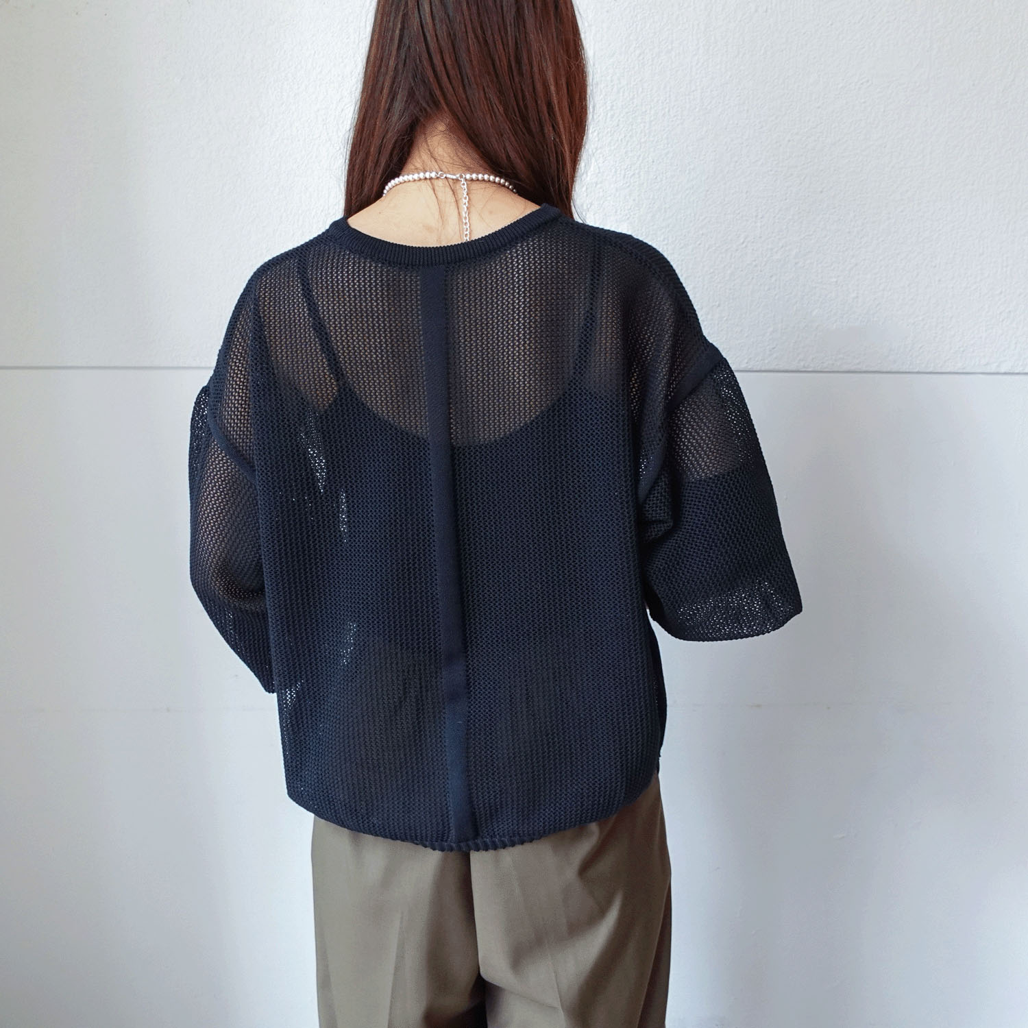 メッシュ英字柄レイヤード - 画像4