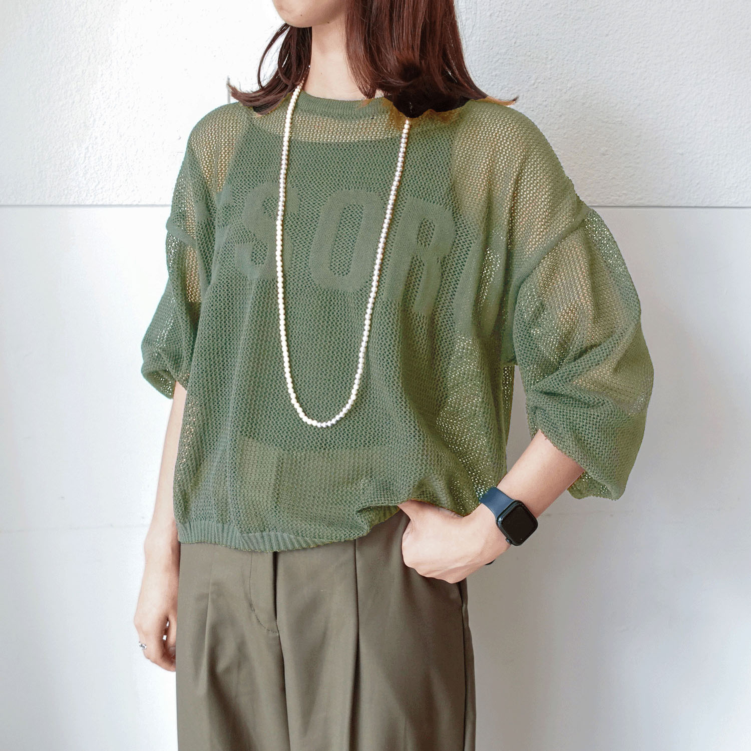 メッシュ英字柄レイヤード - 画像9