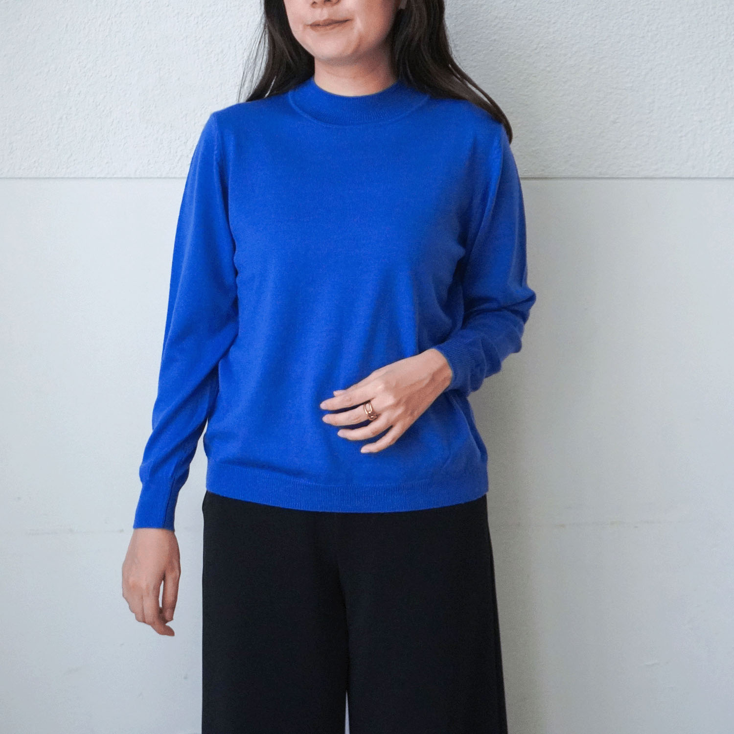 ウール100％ベーシックハイネックセーター - 画像2