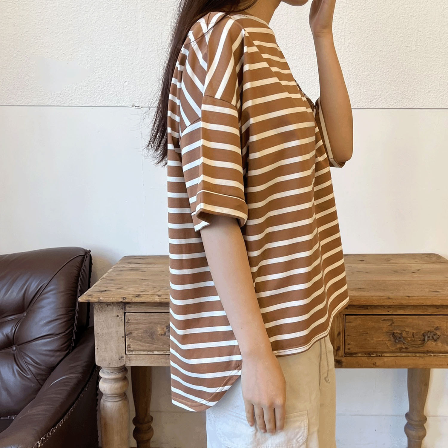 ボーダー背長プルオーバー - 画像6