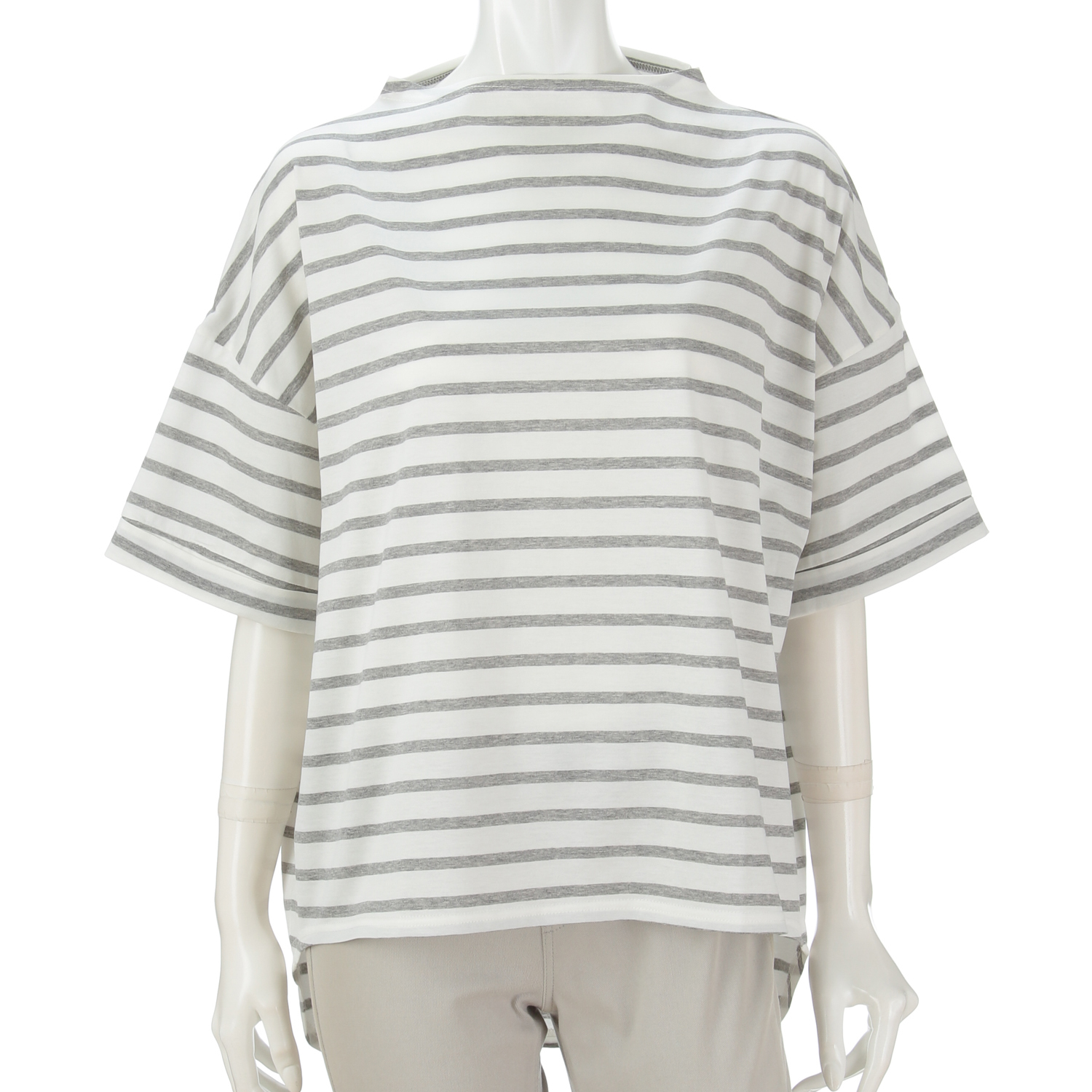 ボーダー背長プルオーバー