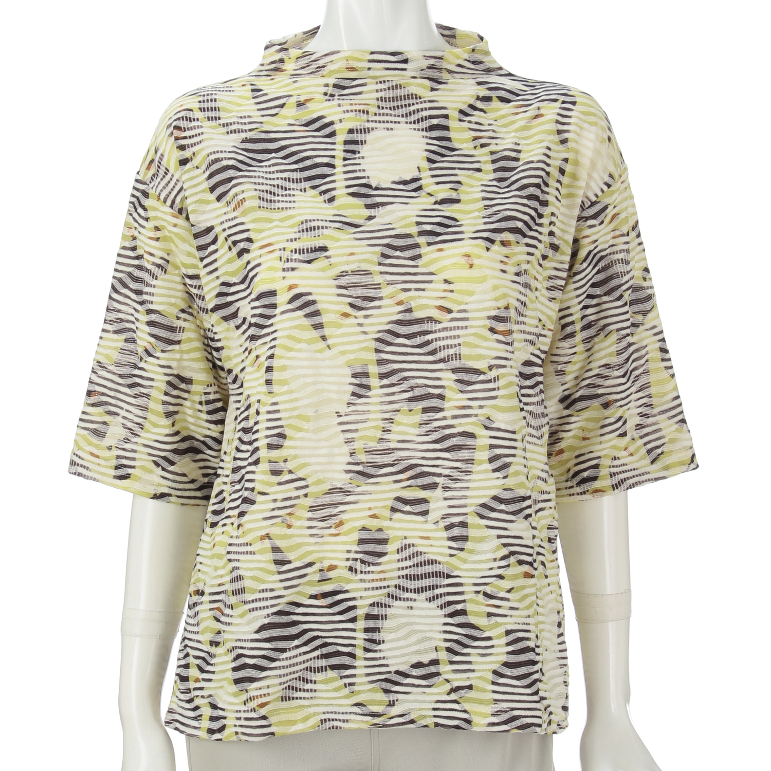 プリントジャガードカットソー