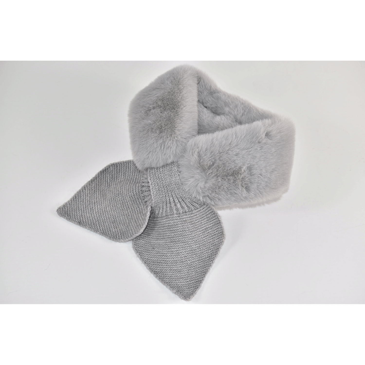 【ベージュ終了】ニット＆ファーティペット - 画像3