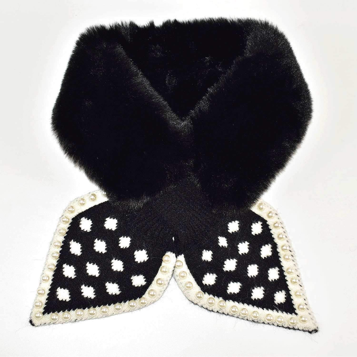 ビジュー付きニット＆ファードットティペット - 画像7