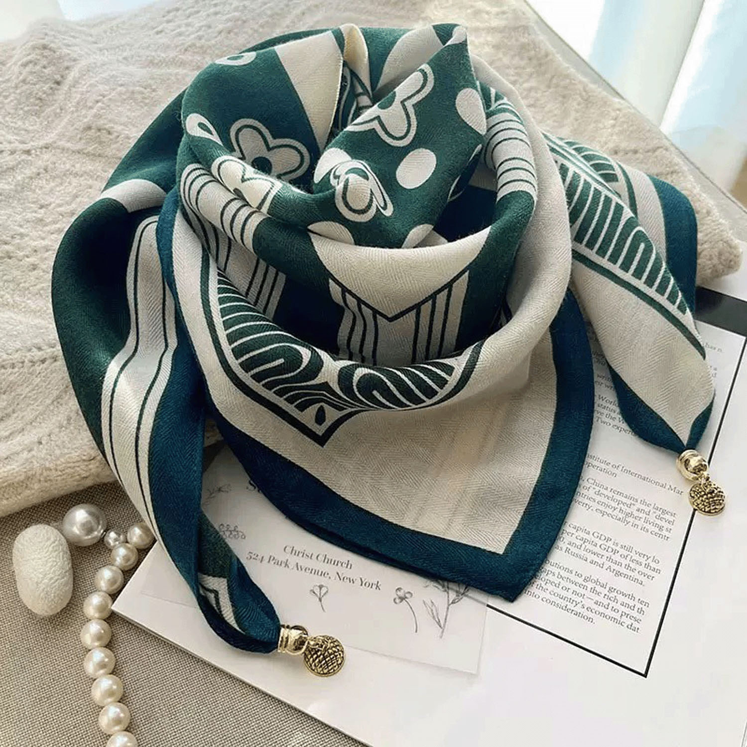 マグネットスカーフ マルチプリント ゴールド金具 - 画像14