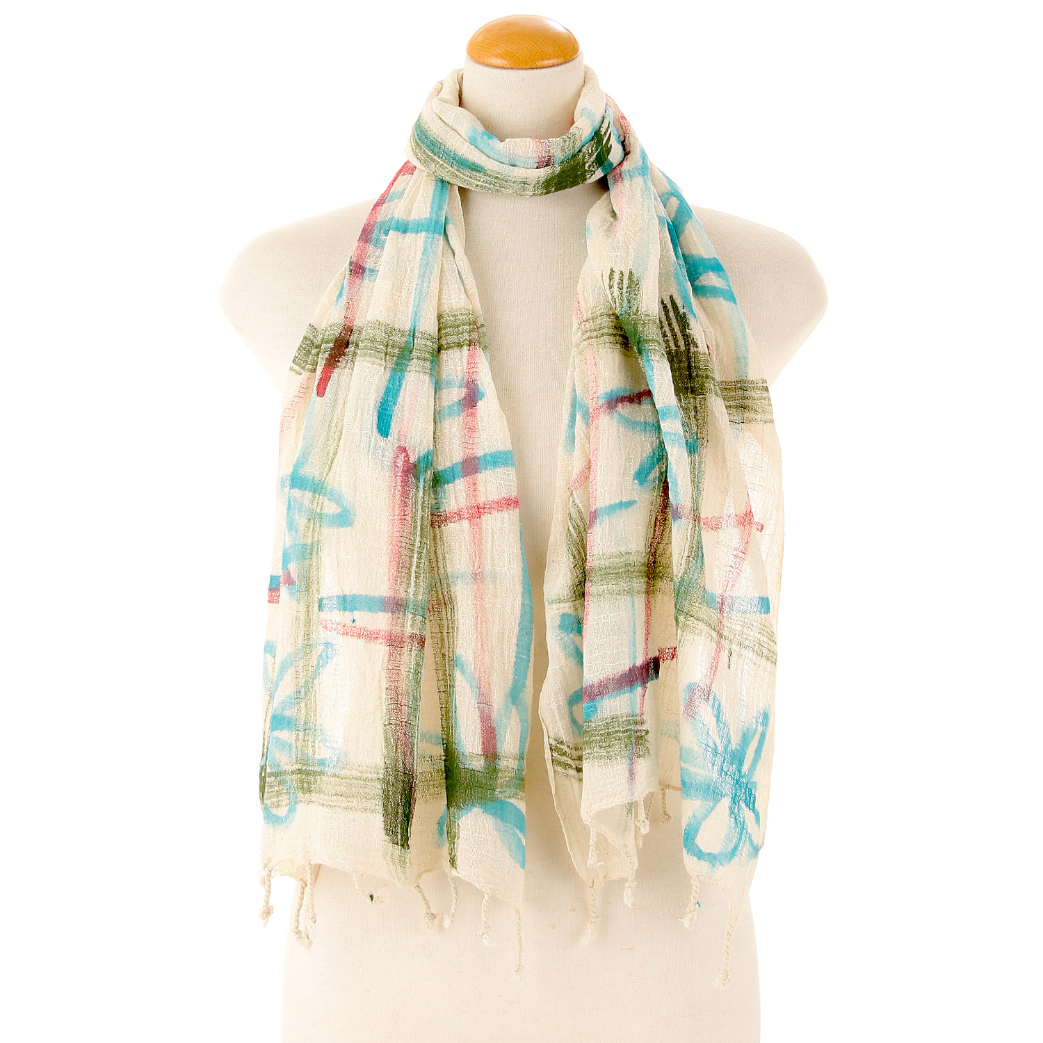 インド製 手描き風ストール カラー2 - 画像3