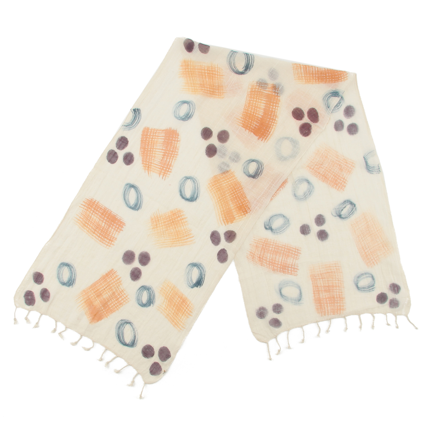 インド製 手描き風ストール カラー2 - 画像6