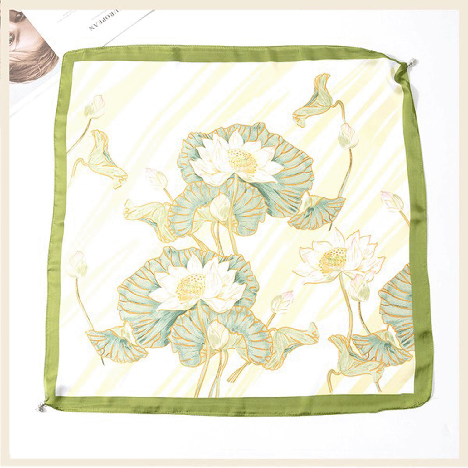 【ホワイト終了】マグネット付きスカーフ マルチプリント シルバー金具 - 画像11