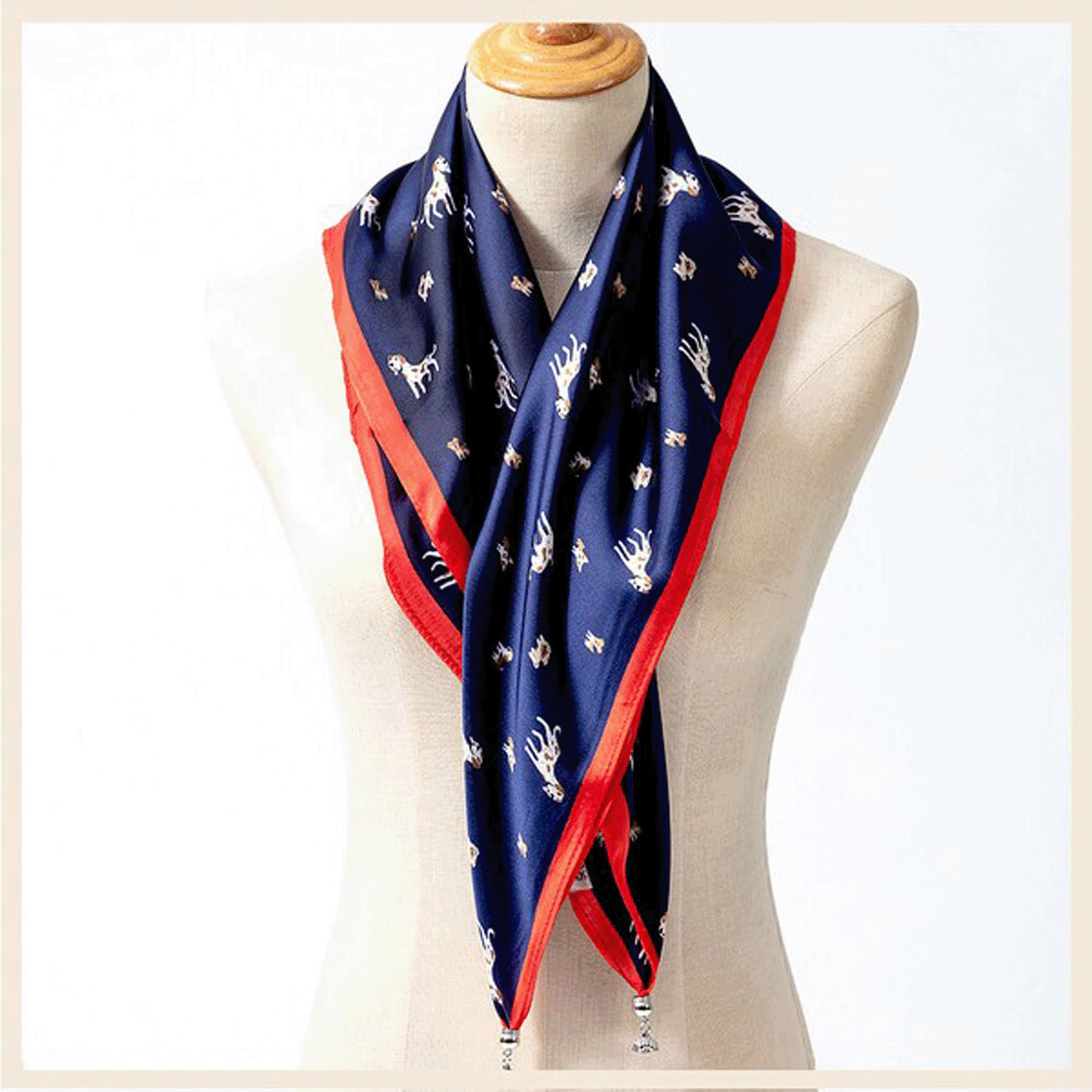 マグネット付きスカーフ マルチプリント シルバー金具 - 画像16